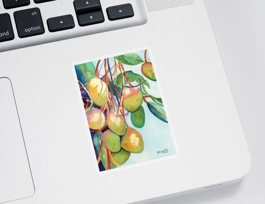 Mango Sticker featuring the painting Mangoes by Marionette Taboniar