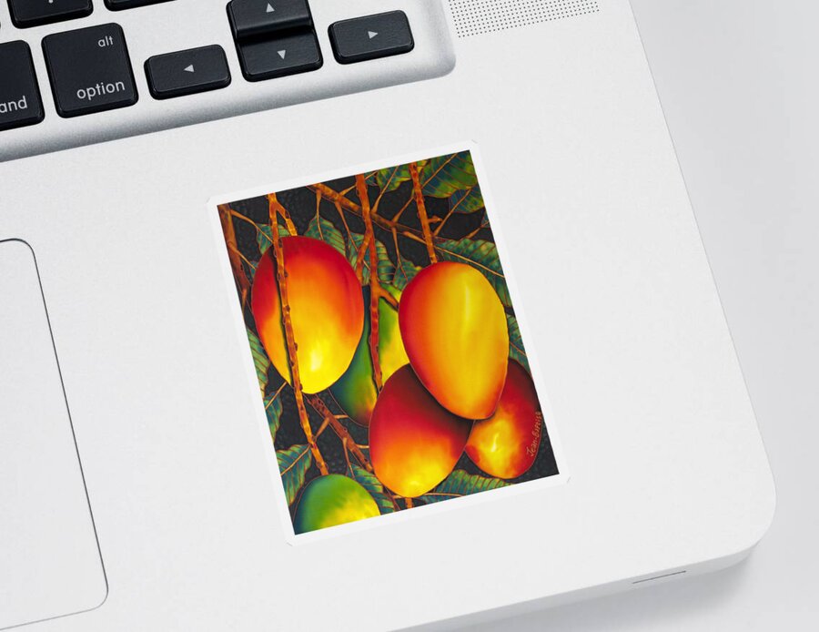 Mango Fruit Sticker featuring the painting Mangos by Daniel Jean-Baptiste
