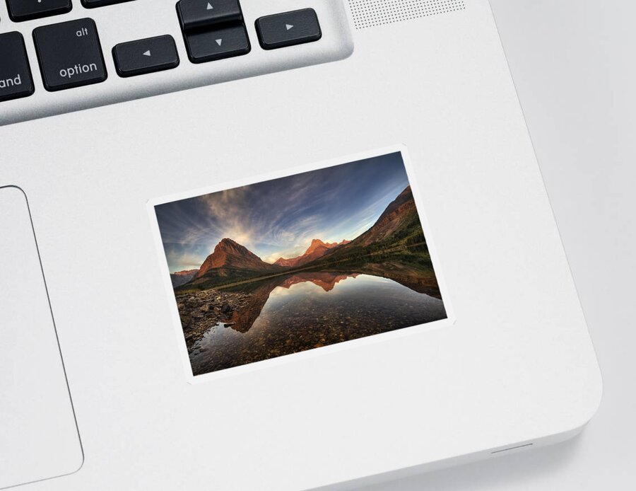 Sunrise Sticker featuring the photograph Many Glacier Zen by Mark Kiver