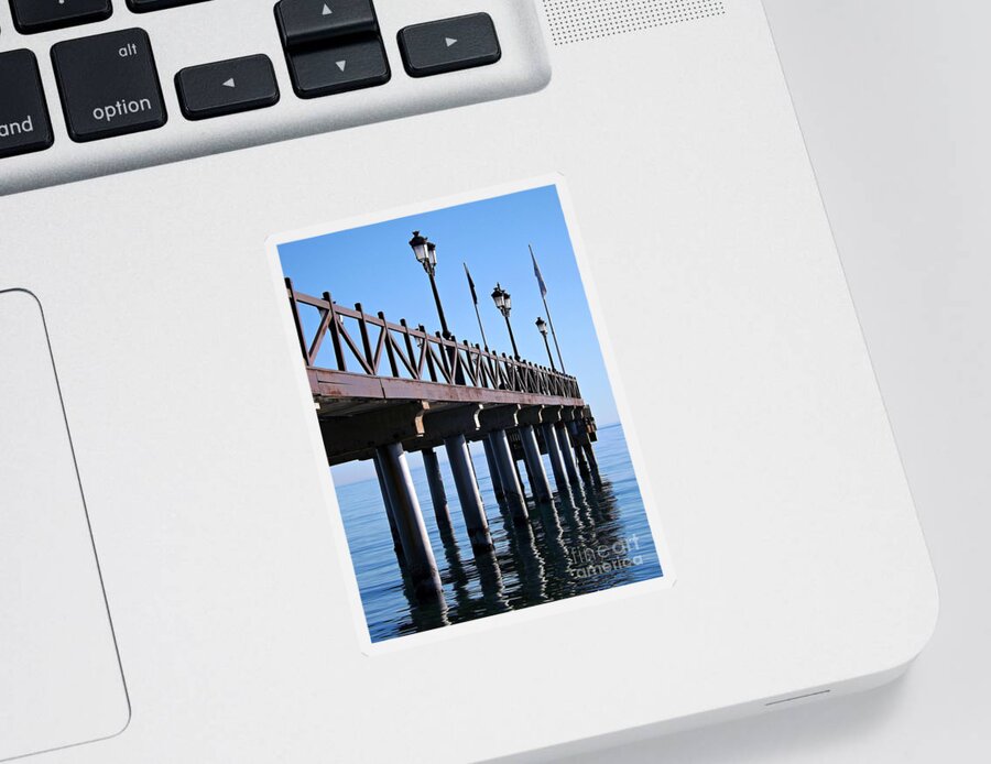 Pier Sticker featuring the photograph Marbella Pier Spain by Clare Bevan