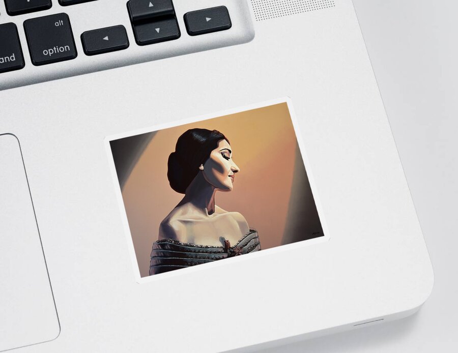 Maria Callas Sticker featuring the painting Maria Callas Painting by Paul Meijering