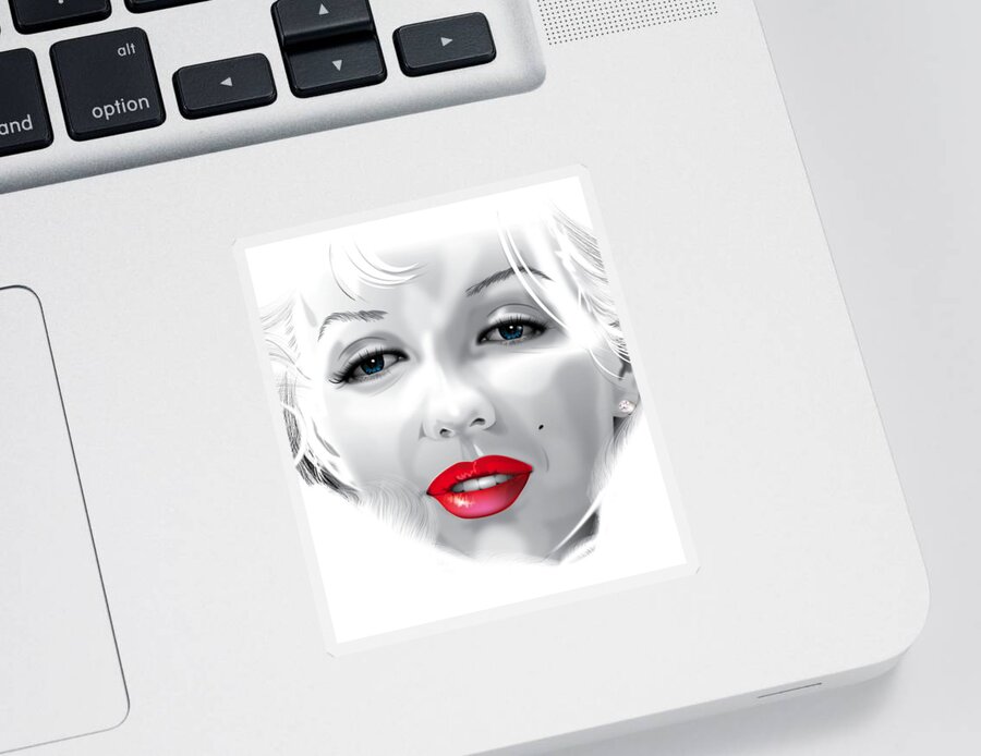 Marilyn Monroe Sticker featuring the digital art Marilyn Monroe by Brian Gibbs