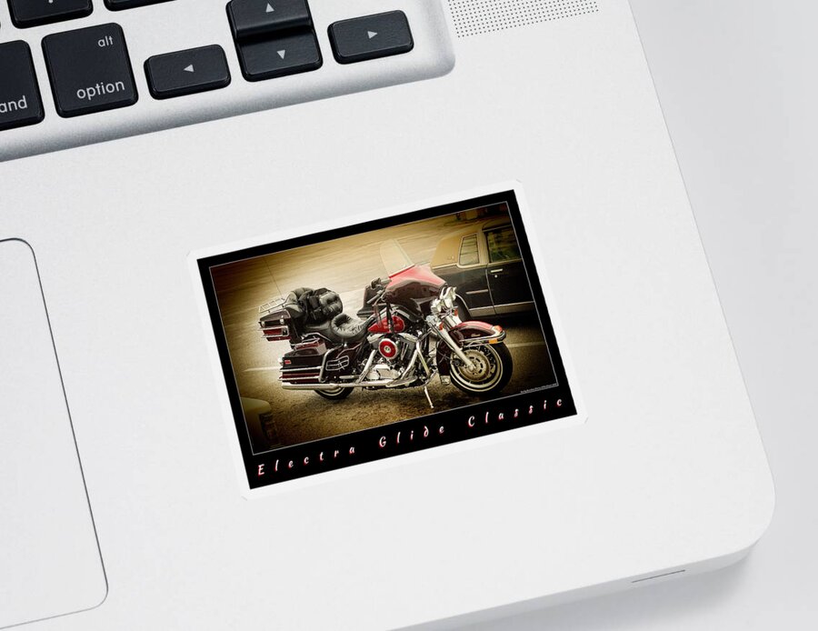 Maroon Electra Glide Classic Sticker featuring the photograph Maroon Electra Glide Classic by Weston Westmoreland