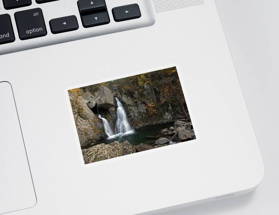 Massachusetts Sticker featuring the photograph Massachusetts Bash Bish Waterfall by Juergen Roth