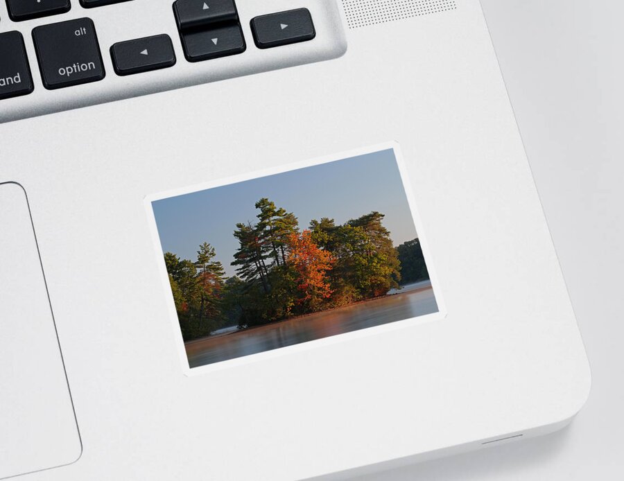 New England Sticker featuring the photograph Massachusetts Lake Cochituate by Juergen Roth