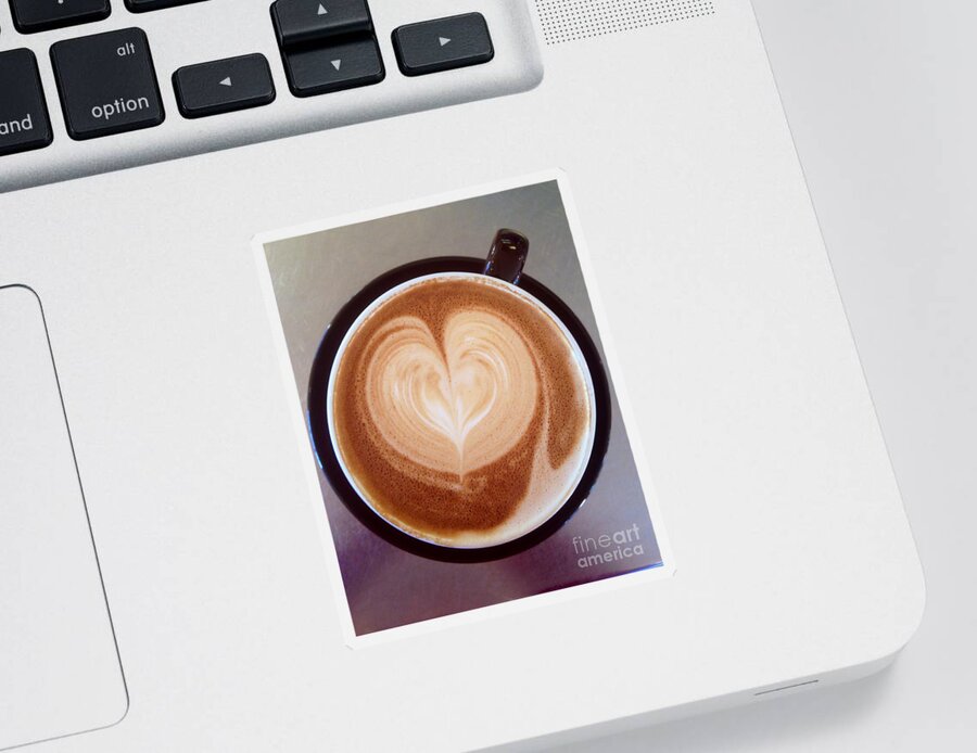  Valentine Heart Sticker featuring the photograph Matter Of Heart Latte by Susan Garren