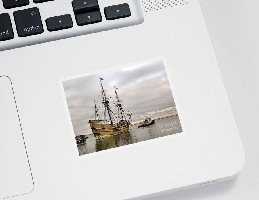 Mayflower Ii Sticker featuring the photograph Mayflower II Under Tow 12 12 14 by Janice Drew