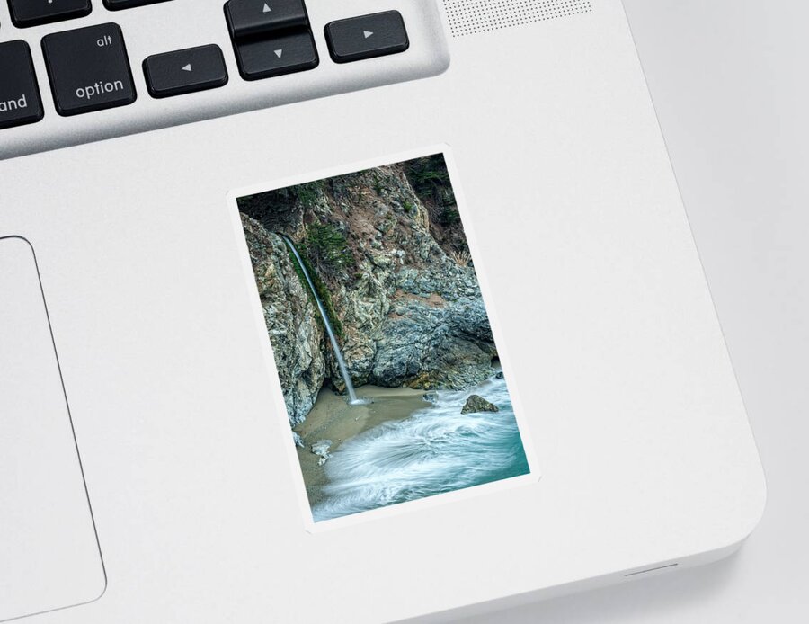 Big Sur Sticker featuring the photograph McWay Falls by George Buxbaum