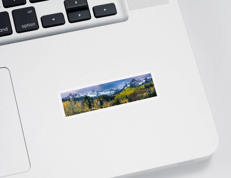 Fall Sticker featuring the photograph Mears Peak and Sneffels Range in Fall - Colorado by Gary Whitton