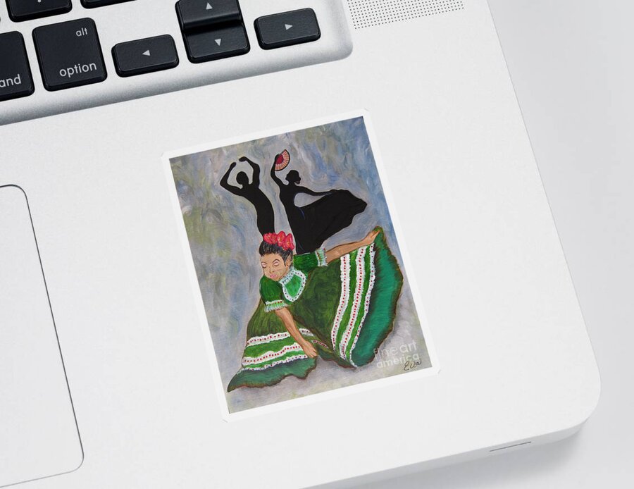 Fiesta Sticker featuring the painting Mexican Hat Dance by Ella Kaye Dickey