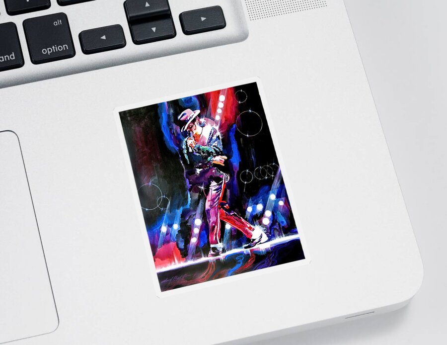Michael Jackson Sticker featuring the painting Michael Jackson Moves by David Lloyd Glover