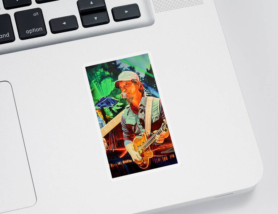 The String Cheese Incident Sticker featuring the painting Michael Kang at Horning's Hideout by Joshua Morton