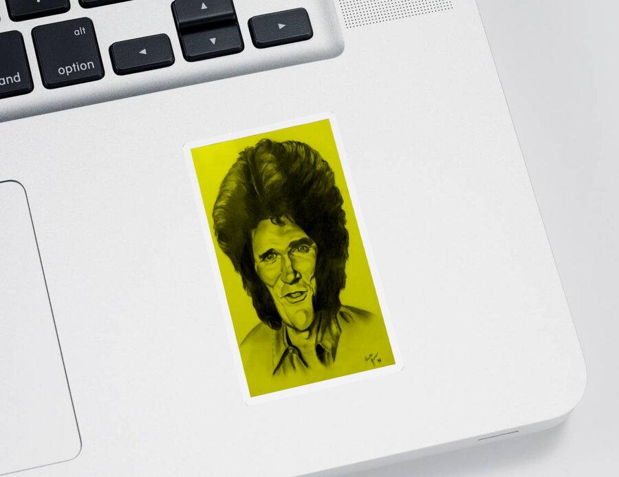 Michael Landon Sticker featuring the photograph Michael Landon Yellow by Rob Hans