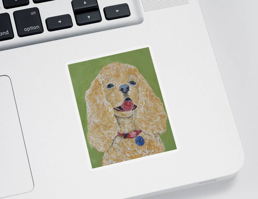 Dogs Portrait Sticker featuring the painting Mikey by Suzanne Theis