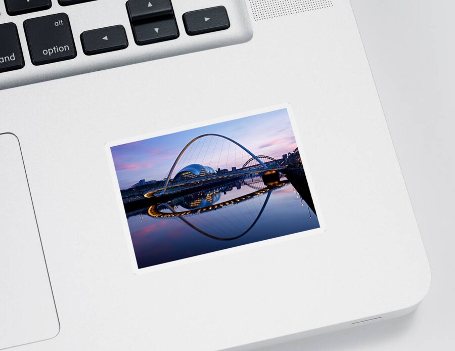 Newcastle Sticker featuring the photograph Millenium Bridge sundown by Stephen Taylor