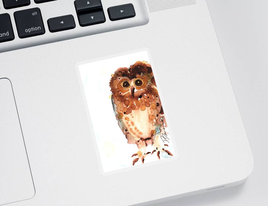 Owl Watercolor Sticker featuring the painting Mind If I Join You? by Dawn Derman