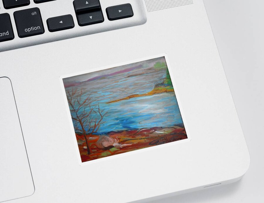 Landscape Sticker featuring the painting Misty Surry by Francine Frank