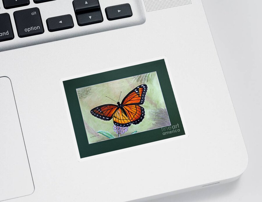 Viceroy Butterfly Sticker featuring the photograph Viceroy Butterfly by George Wood by Karen Adams
