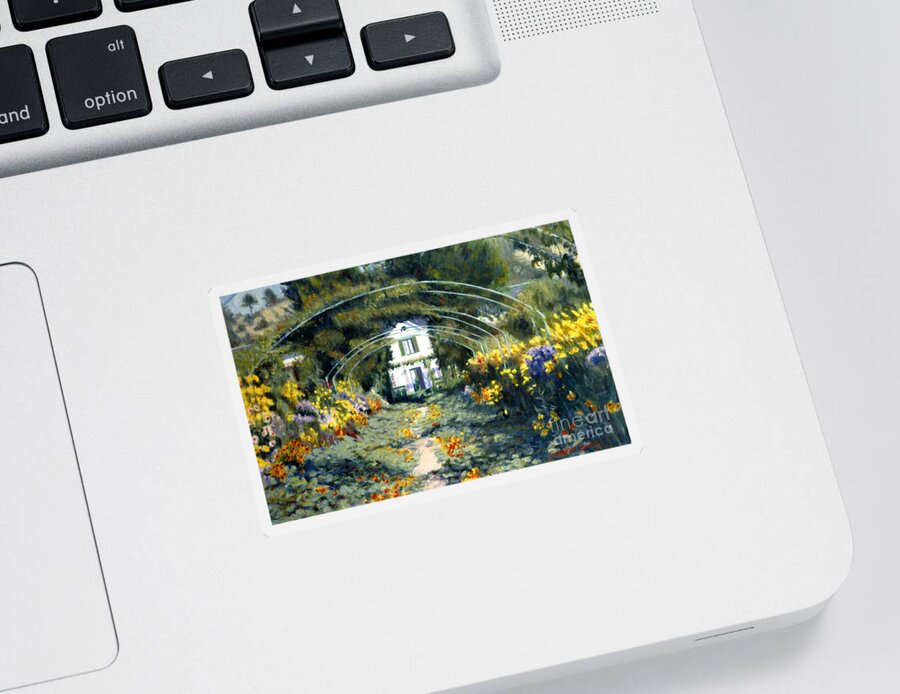 Monet Sticker featuring the painting Monet's Giverny by Candace Lovely