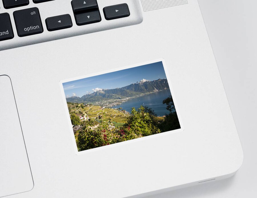 Montreux Switzerland Sticker featuring the photograph Montreux on Lake Geneva by Rob Hemphill