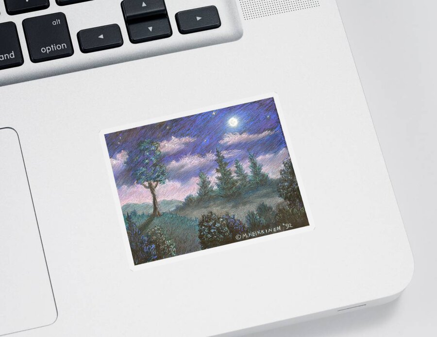 Moonshadow Sticker featuring the pastel Moonshadow by Michael Heikkinen