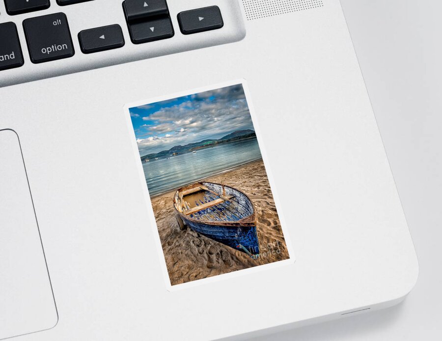 Beach Sticker featuring the photograph Morfa Nefyn Boat by Adrian Evans