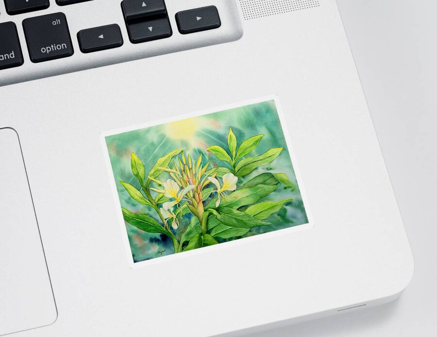 Flower Sticker featuring the painting Morning Ginger by Kelly Miyuki Kimura