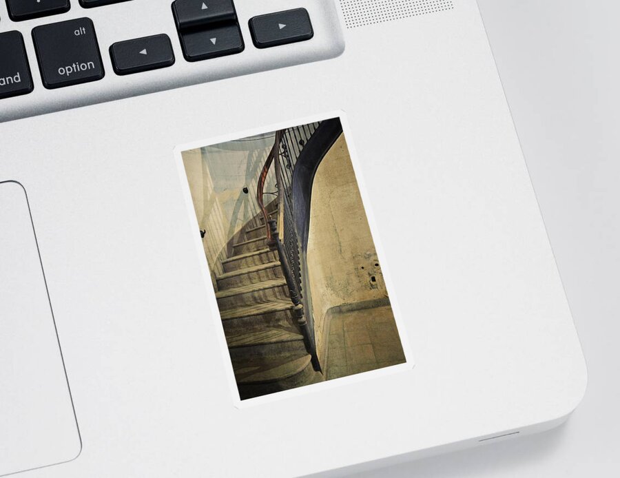Morton Hotel Sticker featuring the photograph Morton Hotel Stairway by Michelle Calkins