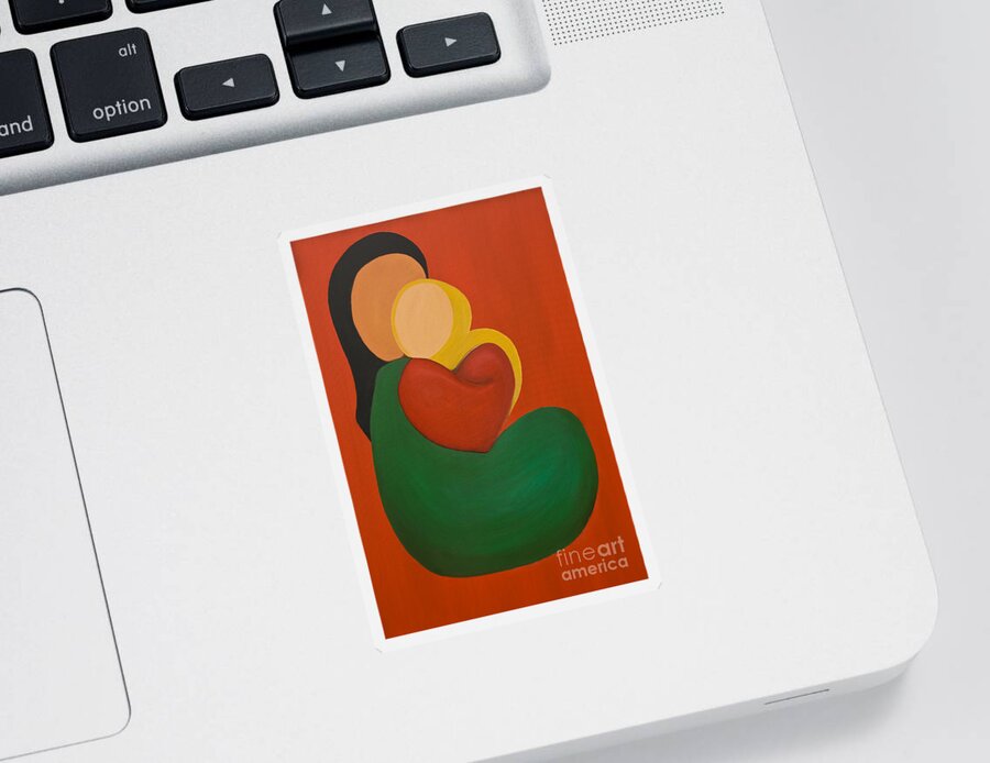 Mother Sticker featuring the painting Mother And Child by James Lavott