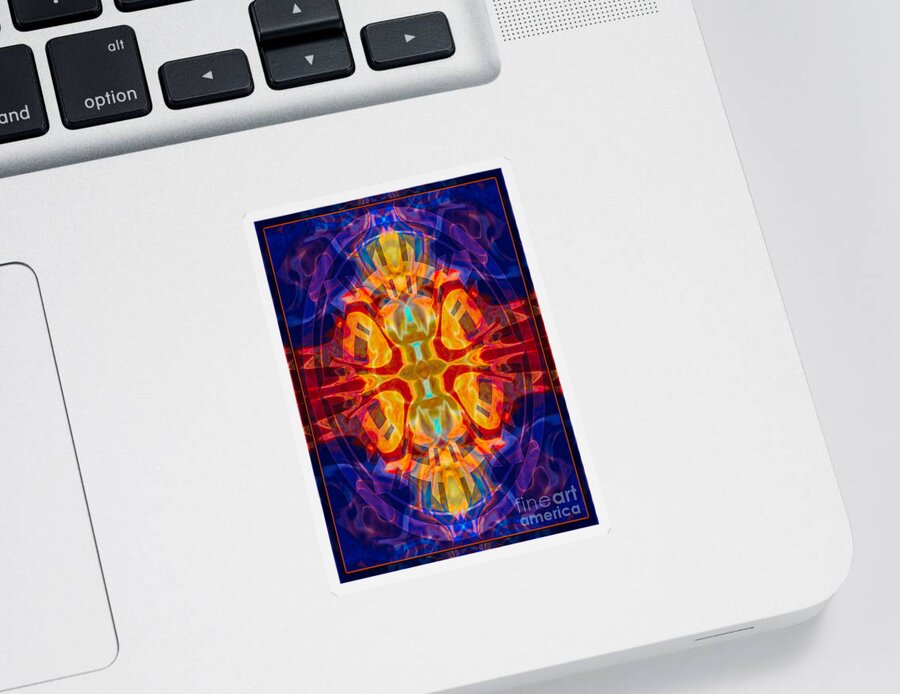 5x7 Sticker featuring the digital art Mother of Eternity Abstract Living Artwork by Omaste Witkowski