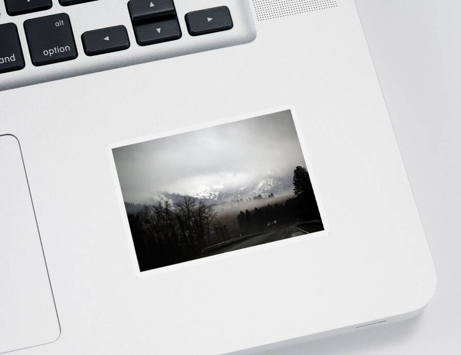 Landscapes Sticker featuring the photograph Mountain Fog Above the Road by Edward Hawkins II
