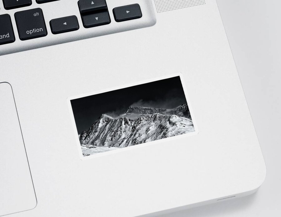 B&w Sticker featuring the photograph Mountainscape N. 5 by Roberto Pagani