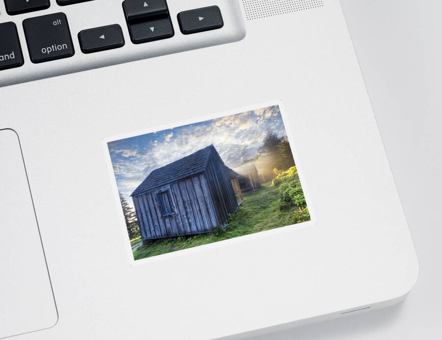 Appalachia Sticker featuring the photograph Mt LeConte Cabins by Debra and Dave Vanderlaan
