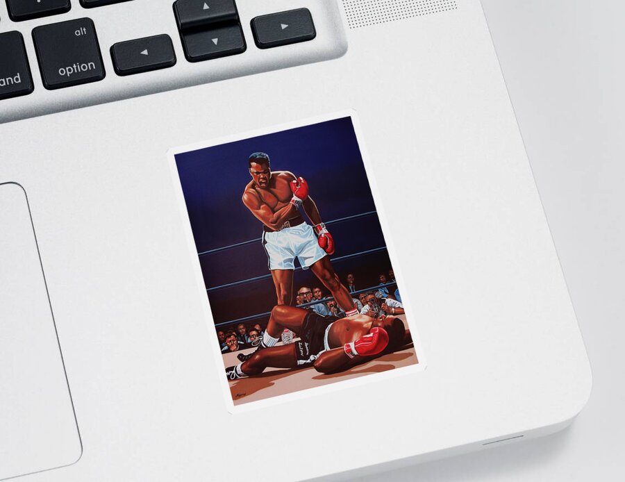 Mohammed Ali Versus Sonny Liston Sticker featuring the painting Muhammad Ali versus Sonny Liston by Paul Meijering
