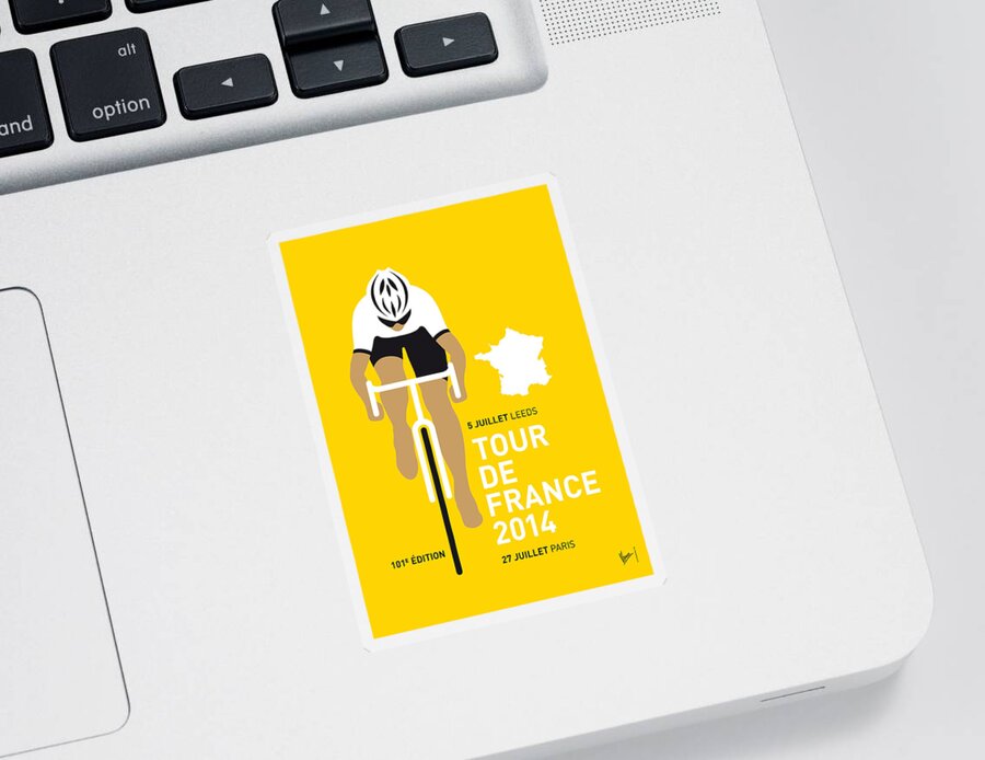 Minimal Sticker featuring the digital art My Tour De France Minimal Poster 2014 by Chungkong Art