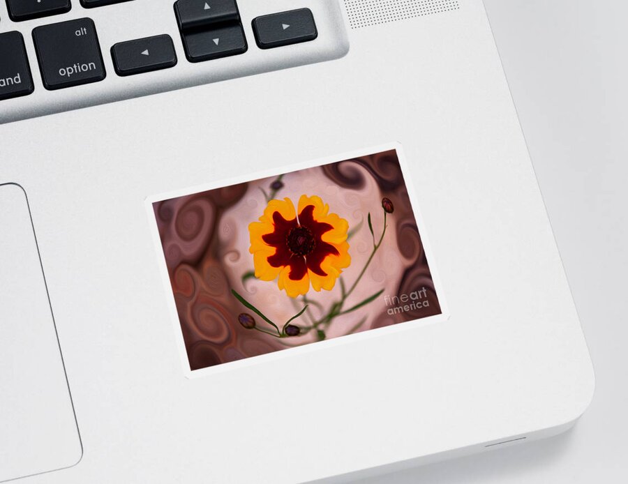Bloom Sticker featuring the painting Mysterious Lady or Enchanted Flower by Omaste Witkowski