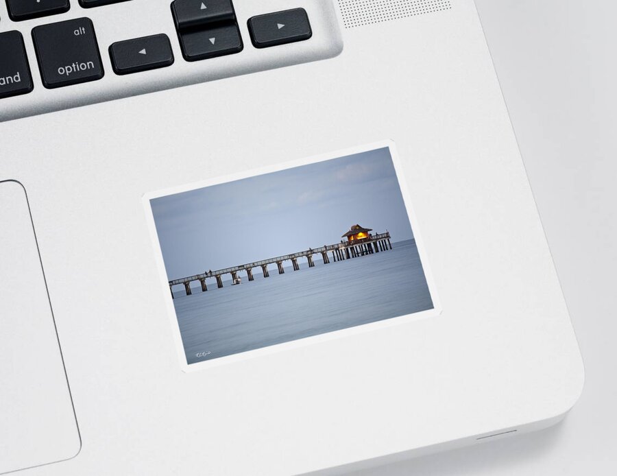Florida Sticker featuring the photograph Naples Pier - Early Morning Fishing by Ronald Reid