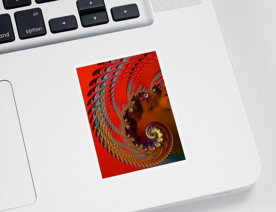 Fractal Sticker featuring the digital art Native American Headdress by HH Photography of Florida