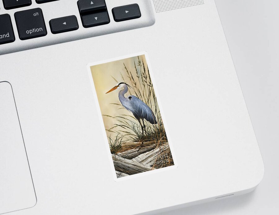 Heron Sticker featuring the painting Natures Grace by James Williamson
