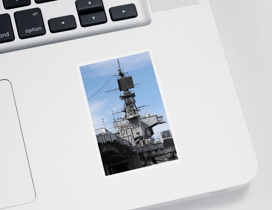 Midway Sticker featuring the photograph Navy Ship by Henrik Lehnerer