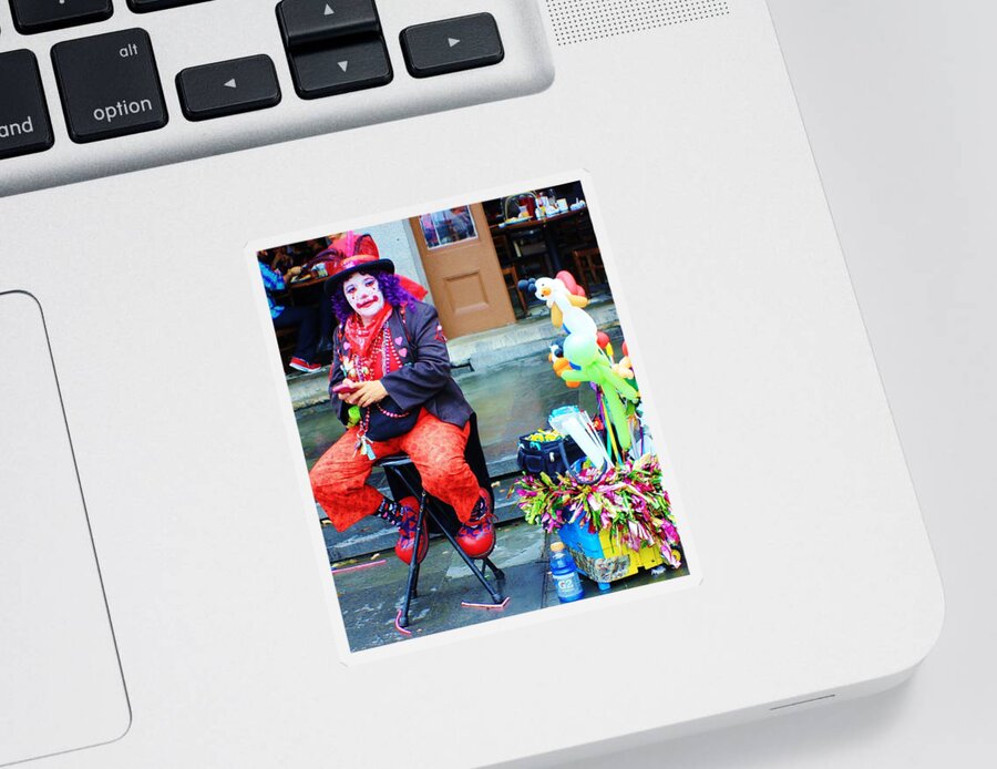 Circus Sticker featuring the photograph New Orleans Clown by Iryna Goodall