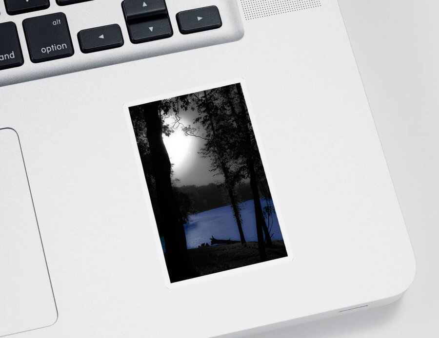 Lake Sticker featuring the photograph Night or Day by DigiArt Diaries by Vicky B Fuller