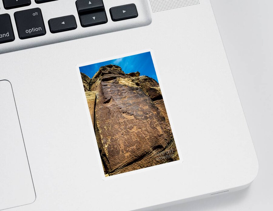 Nine Mile Canyon Sticker featuring the photograph Nine Mile Canyon Petroglyphs - Utah by Gary Whitton
