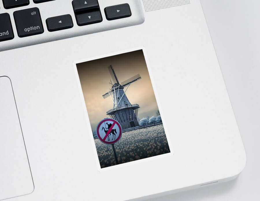 Landscape Sticker featuring the photograph No Tilting at Windmills by Randall Nyhof