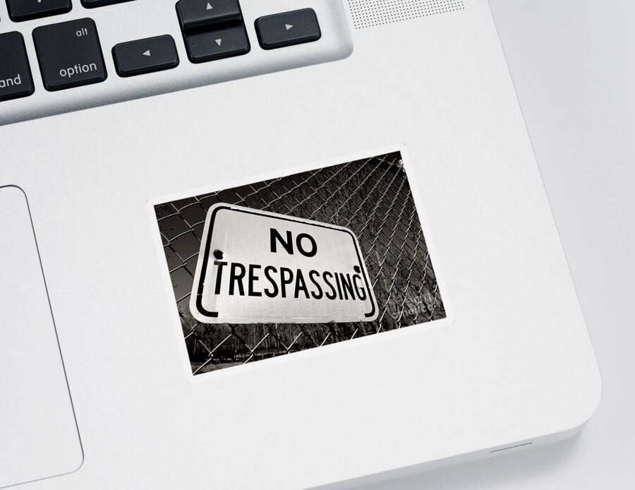 No Trespassing Sticker featuring the photograph No Trespassing by Olivier Le Queinec
