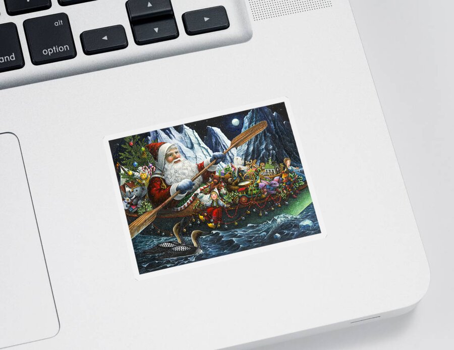 Santa Claus Sticker featuring the painting Northern Passage by Lynn Bywaters