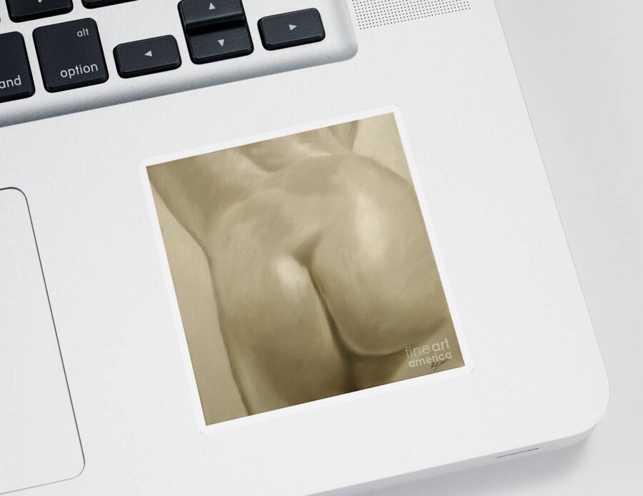 Nude Sticker featuring the painting Nude study VII by John Silver