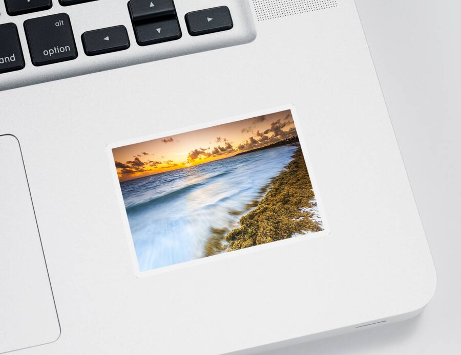 Clouds Sticker featuring the photograph Ocean Retreat by Sebastian Musial