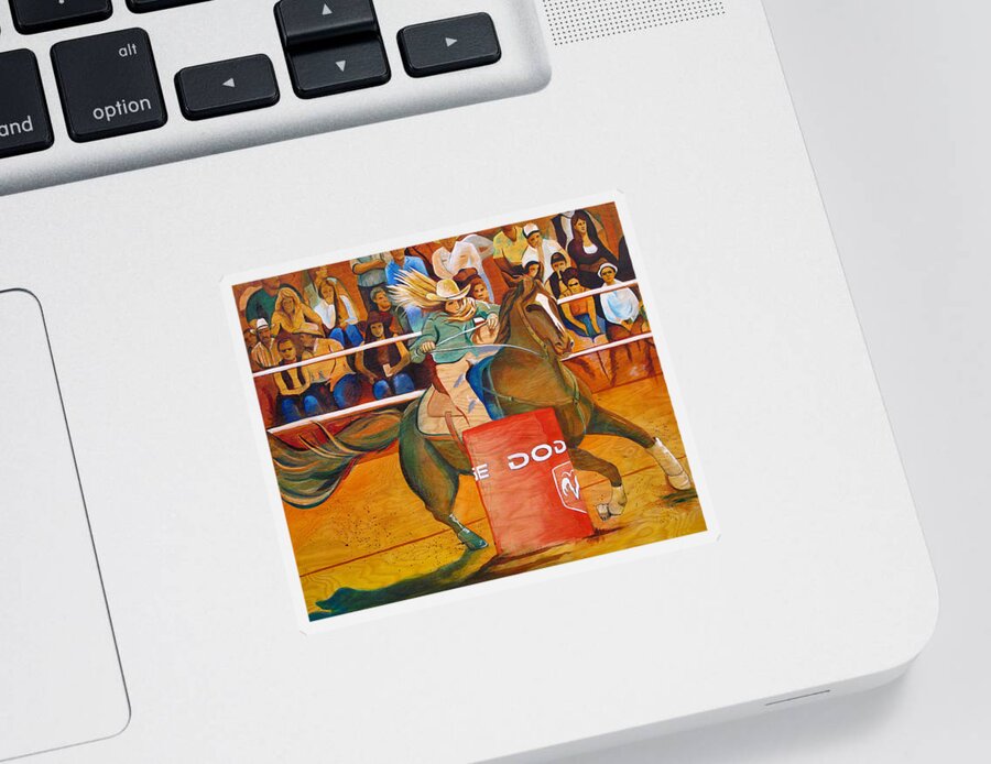 Horse Sticker featuring the painting On a dime by Joshua Morton