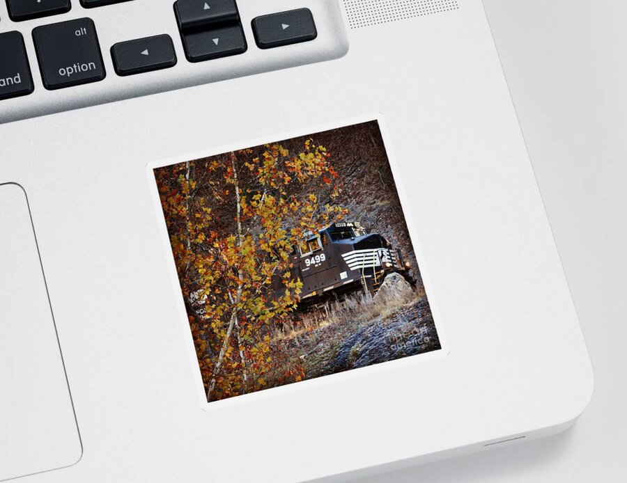 Train Sticker featuring the photograph On A Journey by Kerri Farley
